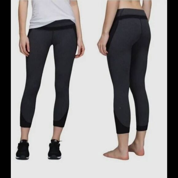 Lululemon Refine Crop Heathered Black / Black Women’s Size 6. - Picture 1 of 9